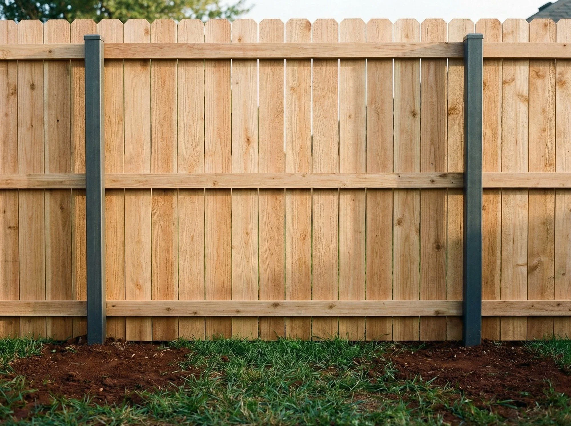 Beautiful cedar privacy fence installation